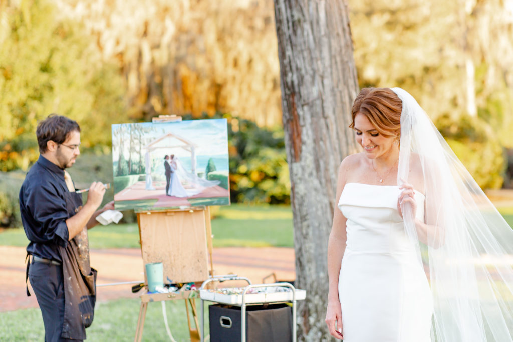 Cypress Grove Estate House Wedding With A Live Painter
