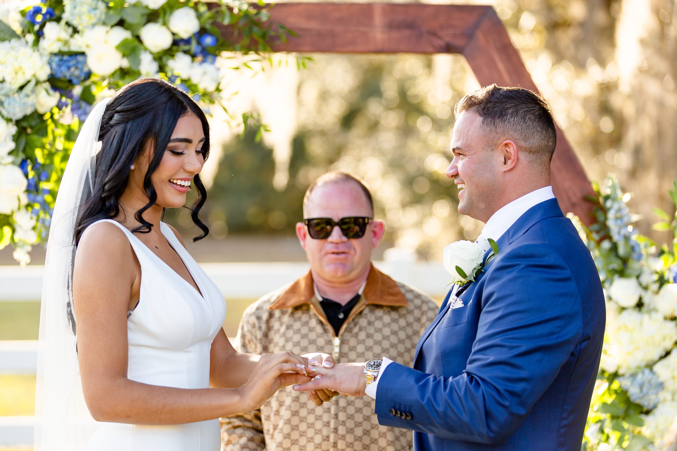Patrick and Thaís 90 Day Fiance Wedding - Bride and Groom exchanging rings during wedding ceremony