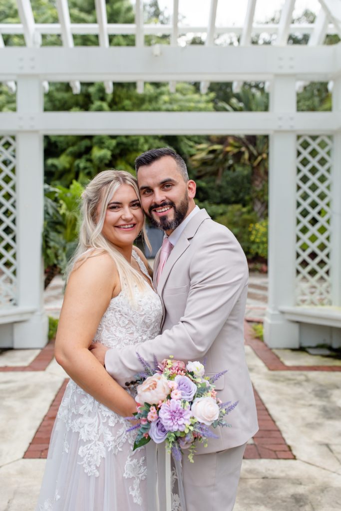 Leu Gardens Wedding Photos in Orlando, FL — Bride and Groom Portrait in idea garden