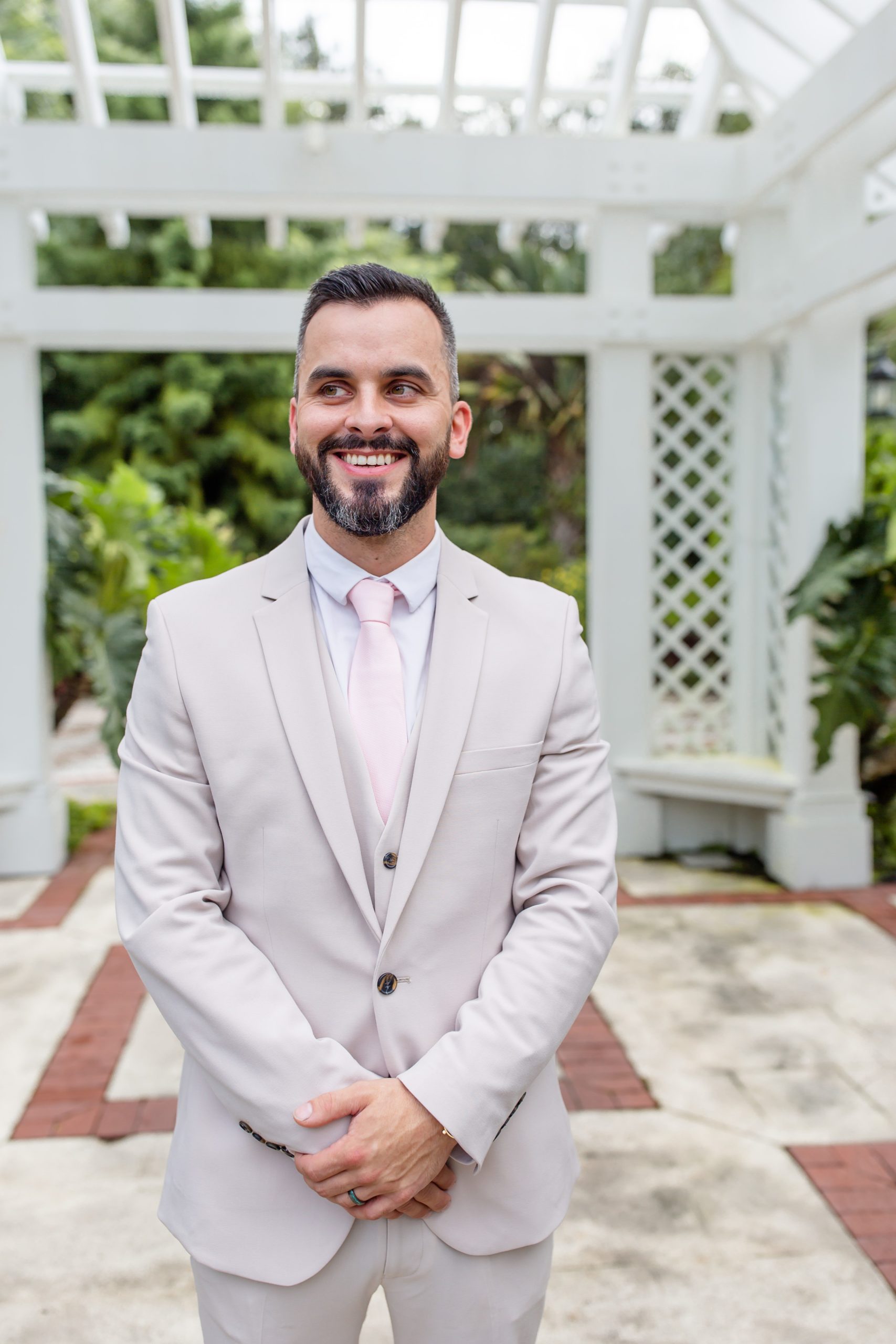 Leu Gardens Wedding Photos in Orlando, FL — Portrait of Groom in idea garden