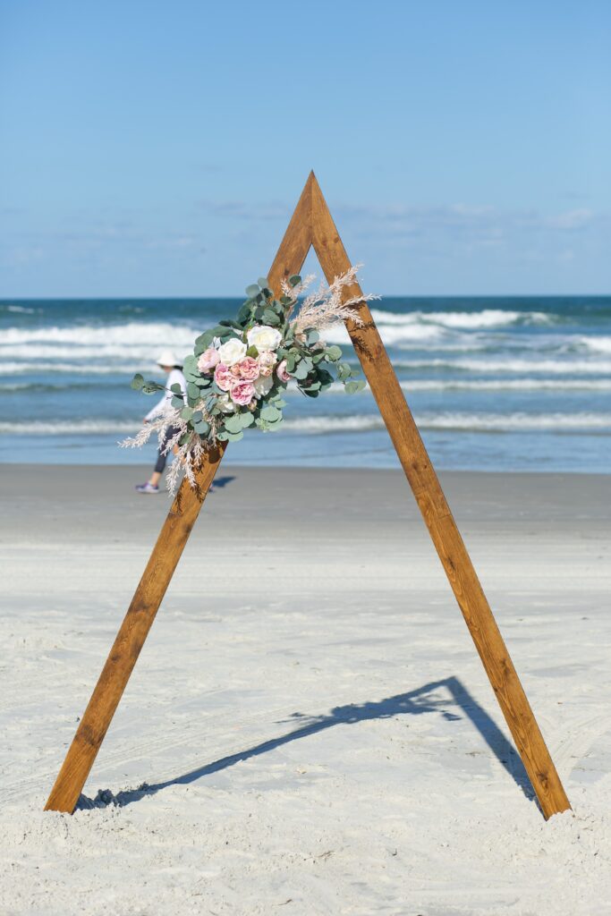 Triangle Ceremony Arch included in Florida Beach Wedding Packages