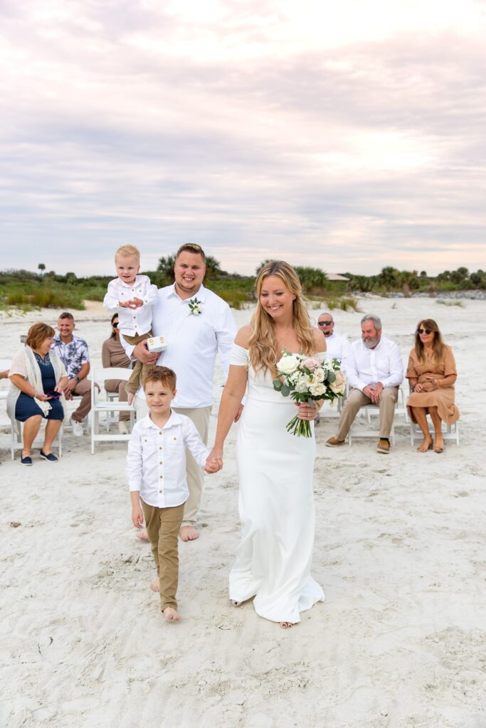 Florida Beach Wedding Ceremony at Ponce Inlet Beach, Florida
