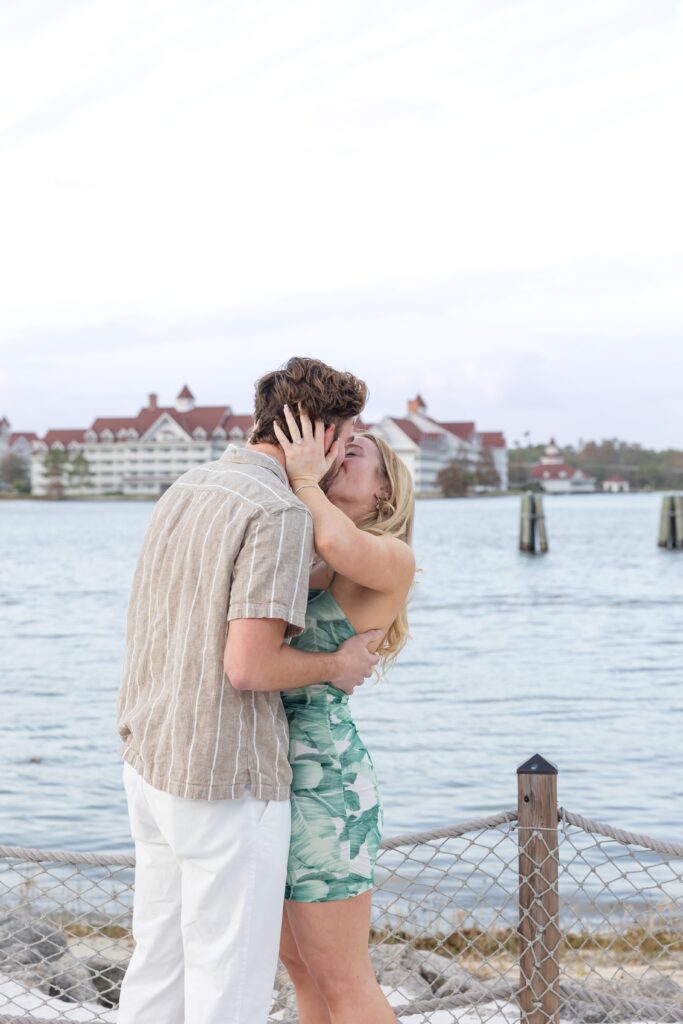 Guy proposes to girl on the beach at Disney's Polynesian Resort in Orlando, Florida